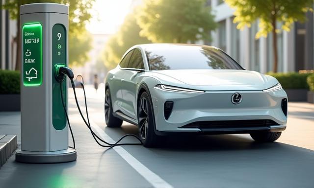 Auto elettrica in ricarica